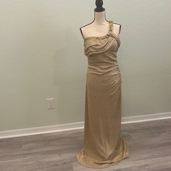 Cache Dresses & Skirts - Cache gold gown dress size 12